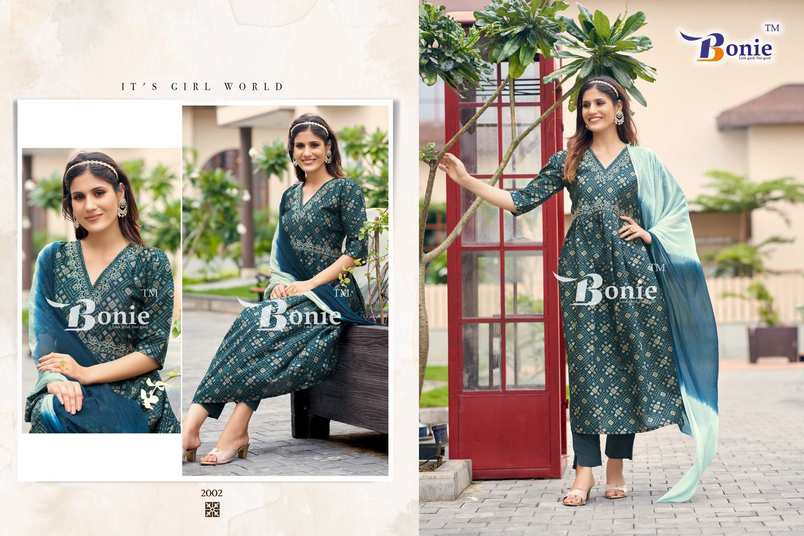Bonie Shreya Vol 2 Printed Silk Aliya Cut Kurti With Bottom Dupatta Catalog
